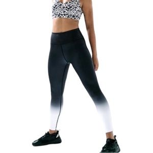ZYIA Light N Tight Liquid Shine Metallic Ombré High Rise B/W Leggings 8